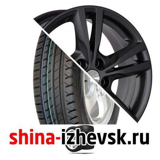 Колесо в сборе Viatti Strada (V-130) 215/55 R17 V 94 + СКАД Мельбурн 7xR17 5×114.3 ET45 DIA66.1 Черный матовый в Ижевске